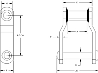 Steel-Mill-Link-Plain Chain Dimensions