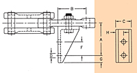 Cast Manganese Steel Rivetless Chain Attachments (S22, Style 1) Drawing