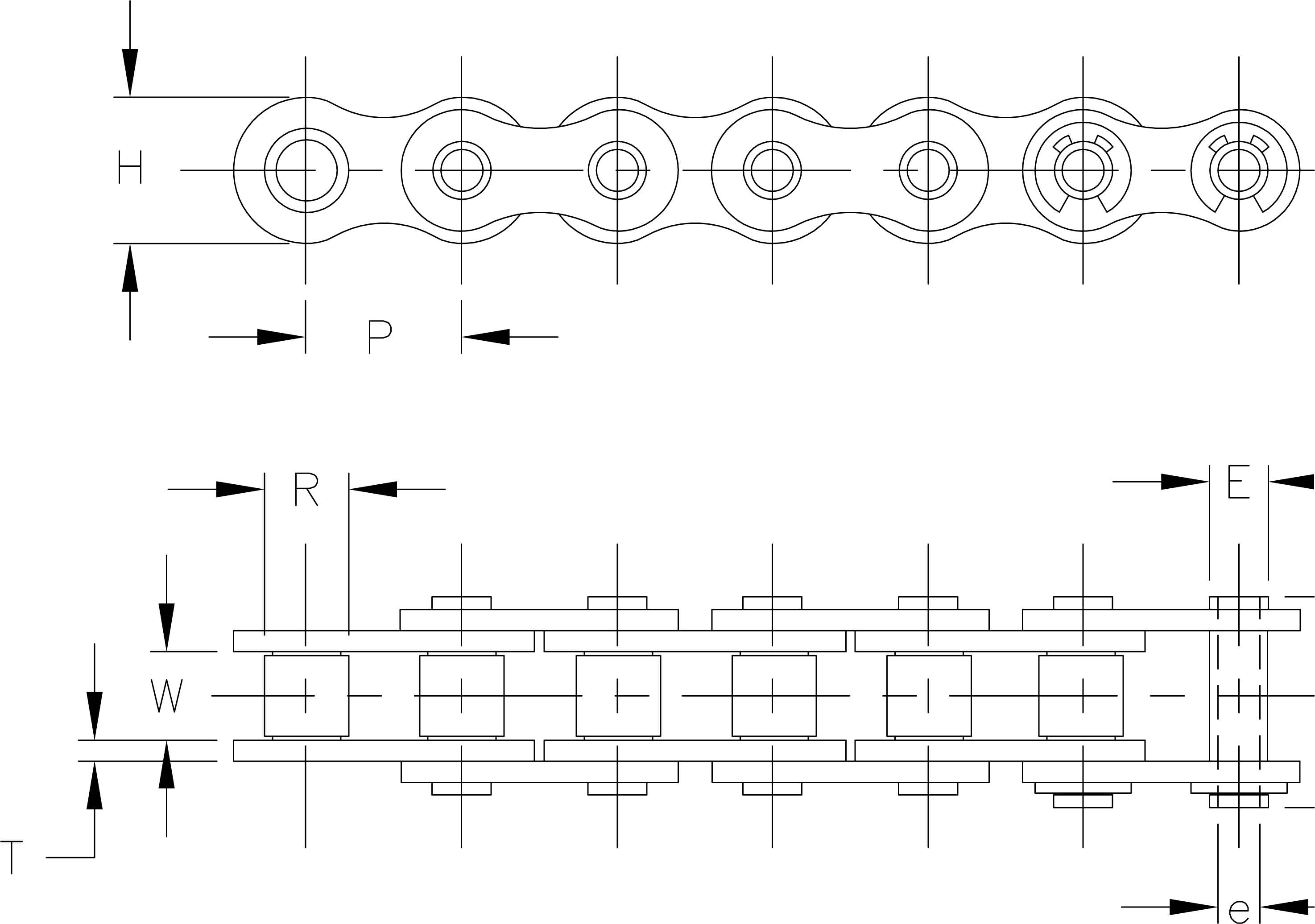 Item # C2052 HP, Hollow Pin Chains On Allied-Locke Industries